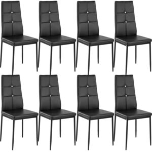 Tectake 404123 zestaw 8 stylowych krzeseł - czarny
