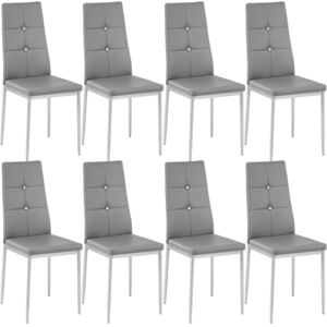 Tectake 404124 zestaw 8 stylowych krzeseł - szary