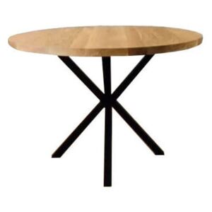 Stół okrągły Klara do salonu jadalni w stylu loft drewniany metalowy