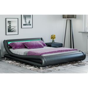 Łóżko tapicerowane do sypialni 120x200 114 led czarne