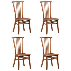 Krzesła z bambusa, 4 szt., 43 x 56 x 98 cm, brązowe
