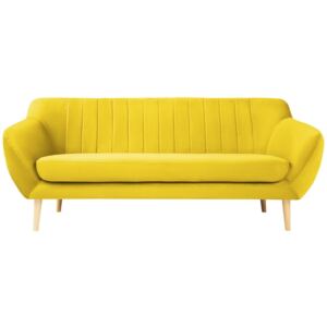 Żółta sofa 3-osobowa z jasnymi nogami Mazzini Sofas Sardaigne