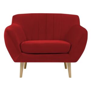 Czerwony fotel z jasnymi nogami Mazzini Sofas Sardaigne