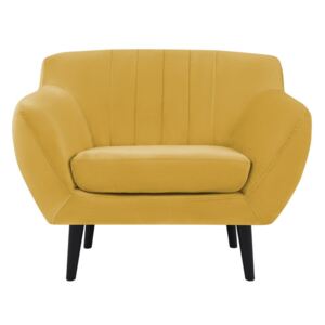 Żółty fotel z czarnymi nogami Mazzini Sofas Toscane