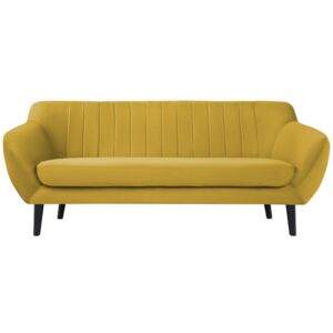 Żółta sofa 3-osobowa z czarnymi nogami Mazzini Sofas Toscane