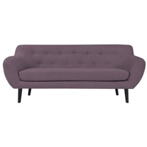 Fioletowa sofa 3-osobowa z brązowymi nogami Mazzini Sofas Piemont
