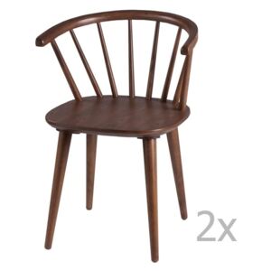 Zestaw 2 krzeseł w dekorze drewna orzechowego sømcasa Anya