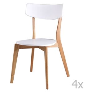Zestaw 4 białych krzeseł sømcasa Ava