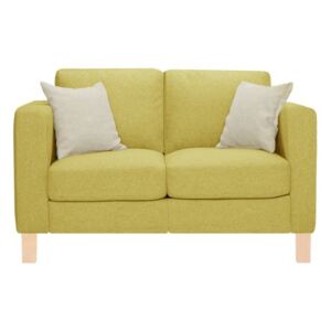 Żółta sofa 2-osobowa z 2 kremowymi poduszkami Stella Cadente Maison Canoa