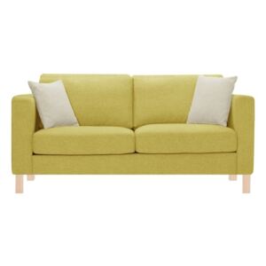 Żółta sofa 3-osobowa z 2 kremowymi poduszkami Stella Cadente Canoa