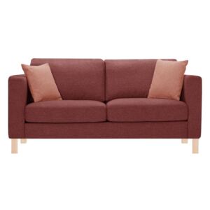 Różowa sofa 3-osobowa z 2 pomarańczowymi poduszkami Stella Cadente Canoa