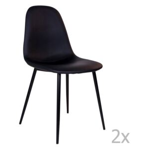 Zestaw 2 czarnych krzeseł z czarnymi nogami House Nordic Stockholm