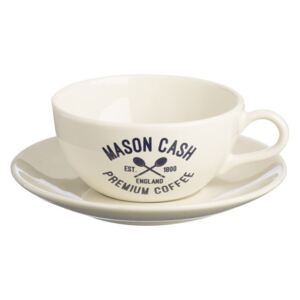 Biała filiżanka ze spodkiem Mason Cash Varsity Cappuccino