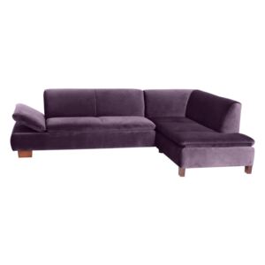 Fioletowa sofa narożna prawostronna z regulowanym podłokietnikiem Max Winzer Terrence Williams
