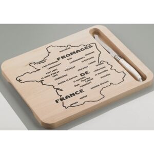 Drewniana deska z nożem do serów Jean Dubost Map of France