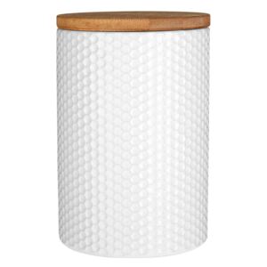 Biały pojemnik z bambusowym wieczkiem Premier Housewares, ⌀ 10 cm