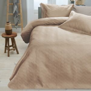 Kremowa narzuta na łóżko z 2 poszewkami na poduszki Sleeptime, 260x250 cm