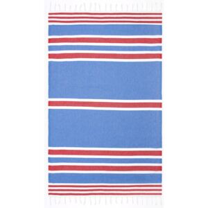 Niebiesko-czerwony ręcznik hammam Begonville Samsara Unison, 180x100 cm