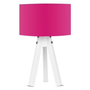 Lampa stołowa z różowym abażurem Kate Louise Bianca