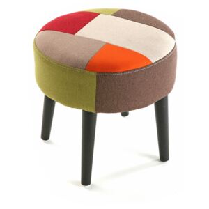 Taboret Red Patchwork, ⌀ 35 cm