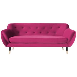 Różowa sofa 3-osobowa z czarnymi nogami Mazzini Sofas Amelie