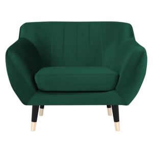 Zielony fotel z czarnymi nogami Mazzini Sofas Benito