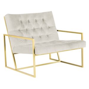 Kremowy fotel z konstrukcją w kolorze złota Mazzini Sofas Bono