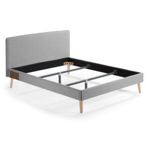Szare łóżko 2-osobowe La Forma Lydia, 200x160 cm