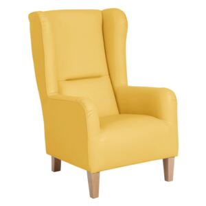 Żółty fotel ze skóry ekologicznej Max Winzer Bruno