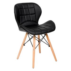 Krzesło tapicerowane skandynawskie pbt-6101n czarne
