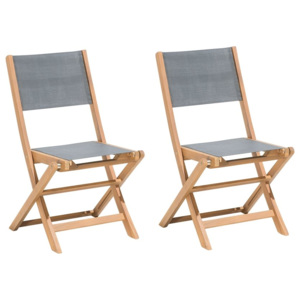 Krzesło ogrodowe drewniane textilene ciemnoszare CESANA