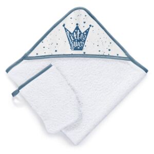 Zestaw ręcznika kąpielowego z kapturem i rękawicy kąpielowej Tanuki Little Prince, 75x75 cm