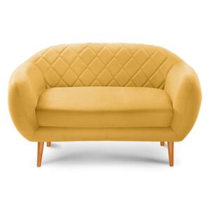 Musztardowa sofa 2-osobowa Scandi by Stella Cadente Maison