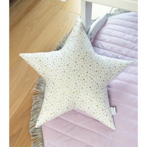 Lila Stars - poduszka ozdobna w złote gwiazdki