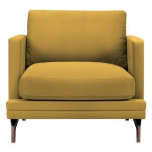 Żółty fotel z konstrukcją w kolorze miedzi Windsor & Co Sofas Jupiter