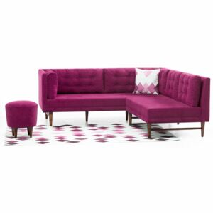 Różowa sofa narożna Balcab Home Barbara