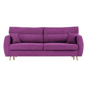 Fioletowa 3-osobowa sofa rozkładana ze schowkiem Cosmopolitan design Sydney, 231x98x95 cm