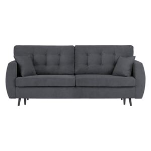 Ciemnoszara 3-osobowa sofa rozkładana ze schowkiem Cosmopolitan design Rotterdam