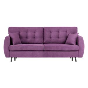 Fioletowa 3-osobowa sofa rozkładana ze schowkiem Cosmopolitan design Rotterdam, 231x98x95 cm