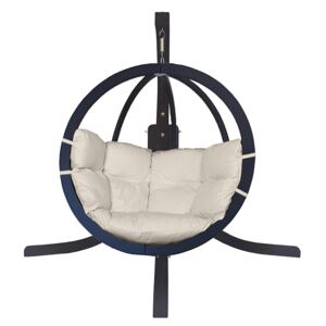 Antracytowy fotel wiszący z kremową poduszką - Parys 4X