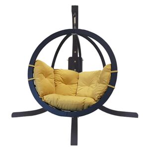 Ogrodowy fotel wiszący z żółtą poduszką - Parys 4X