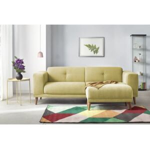 Żółta sofa 3-osobowa z podnóżkiem Bobochic Paris Luna