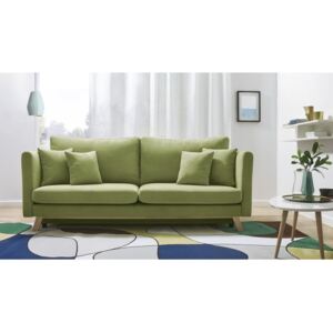 Zielona rozkładana sofa 3-osobowa Bobochic Paris Triplo