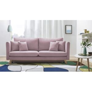 Różowa rozkładana sofa 3-osobowa Bobochic Paris Triplo