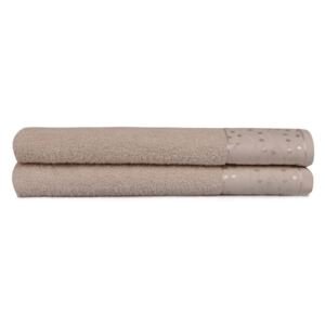Zestaw 2 brązowych ręczników z czystej bawełny, 90x150 cm
