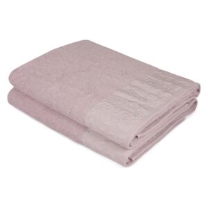 Zestaw 2 jasnofioletowych ręczników z czystej bawełny, 90x150 cm