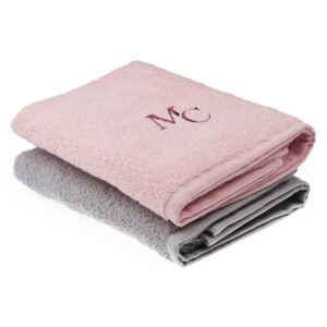 Zestaw różowego i szarego ręcznika Sally
