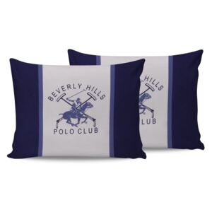 Komplet 2 bawełnianych poduszek Polo Club Blue, 50 x 70 cm