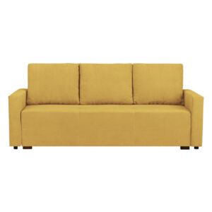 Żółta 3-osobowa sofa rozkładana ze schowkiem Melart Francisco