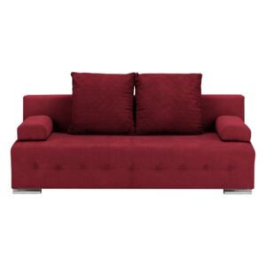 Ciemnoczerwona 3-osobowa sofa rozkładana ze schowkiem Melart Suzanne